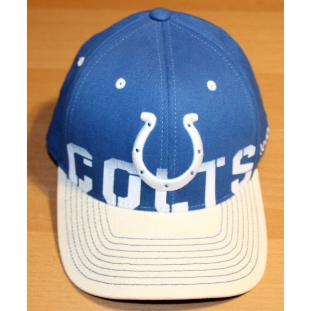 NFL Football Indianapolis Colts Baseball Stretch Hat Cap S/M Reebok FlexFit Blue